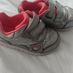 Used toddler girl Clarks sneakers